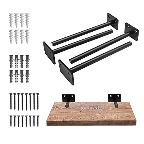 Floating Shelf Brackets Hardware 4 pcs 6 Inch Hidden Bracket for Wood