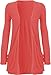 ZJ Clothes Ladies Women Boyfriend Open Cardigan with Pockets Coral