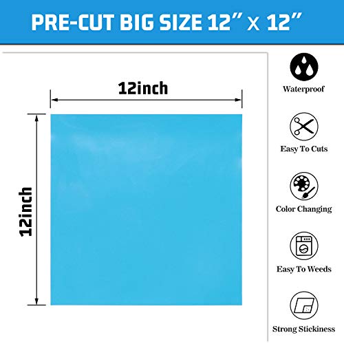 AISHNA Permanent Vinyl Bundle 12" X 12" Adhesive Vinyl Sheets, 1