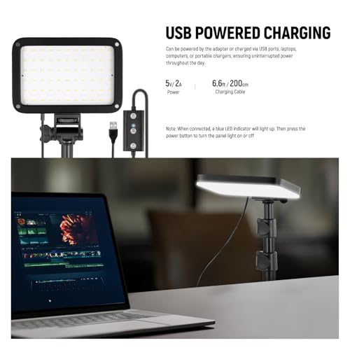 NEEWER Basics 2 Pack LED Video Light Panel Lighting Kit, Bi Color Dimmable Portable Studio Lights with Stands & Filters, 3200K-5600K 750lux CRI95 for Video Recording Live Streaming Photography, BP66