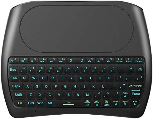 Backlit Mini Wireless Keyboard with Large Touchpad Mouse, Rechargable Li-ion Battery & Multi-Media Handheld Remote for PC/Google Android TV Box and More Computer Accessories
