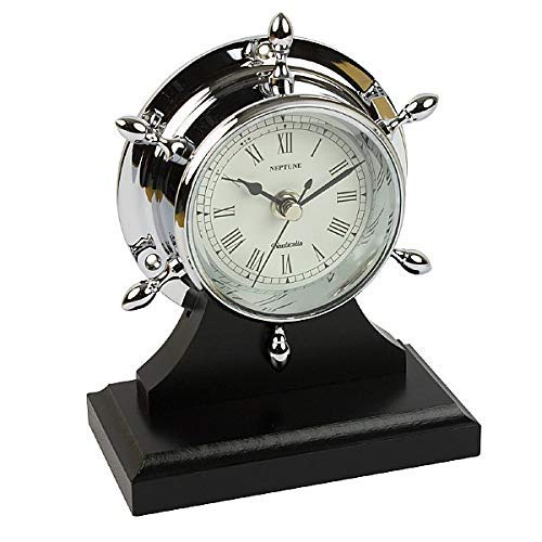 Chrome Neptune Clock on Plinth