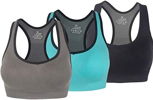YEYELE Women 1or 3 or 5 Pack Adjustable Strap and Removable Pad Tank Top Racerback Sports Bra
