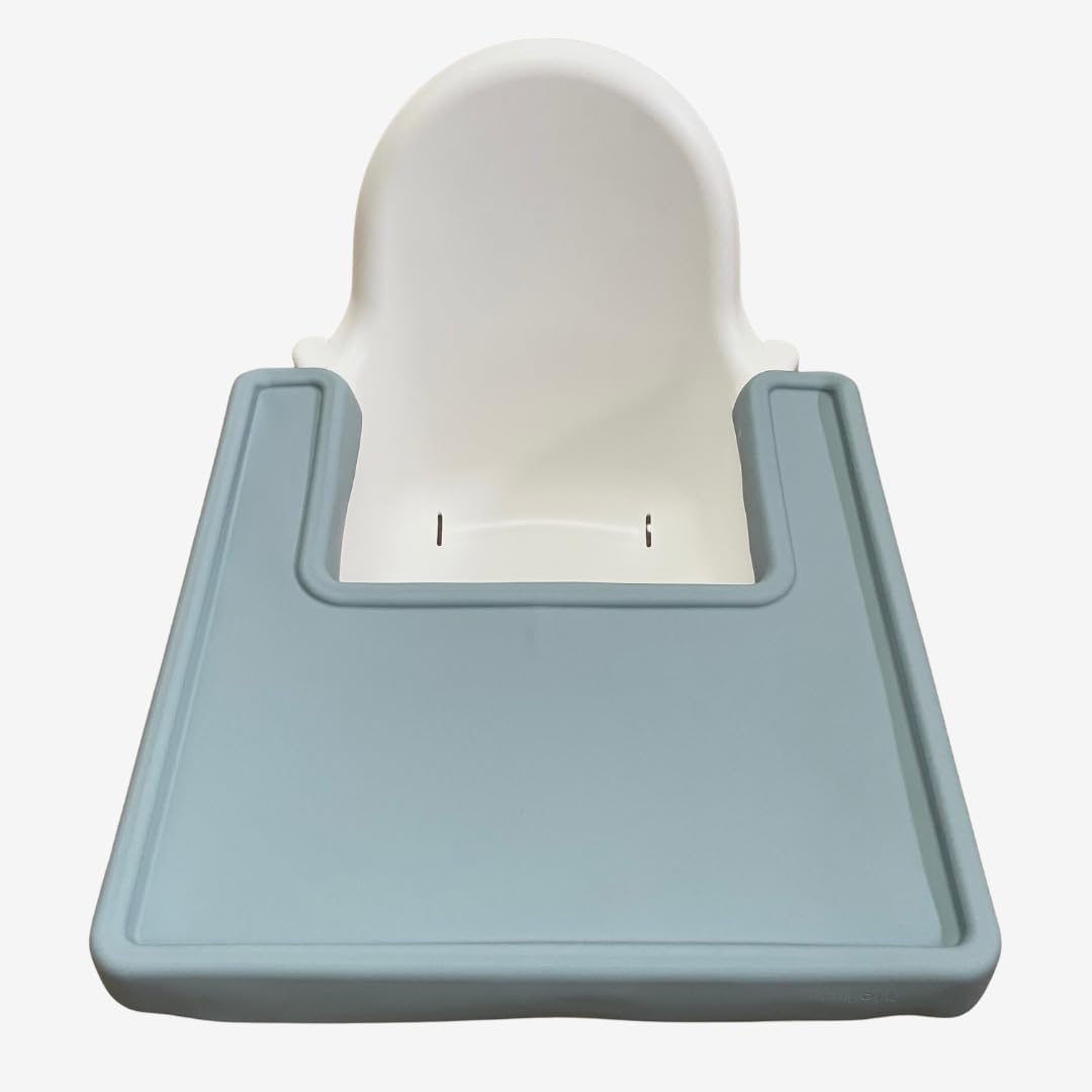 Minifolk High Chair Full Cover Mat Tray Made for IKEA ANTILOP BPA Free Silicone Placemat Dishwasher Safe Baby Toddler (Nordic Blue)