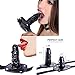 Leather Bondage Gimp Mask, Full Face Blindfold Hood Lockable & Dildo Penis Mouth Gag Breathable Restraint Head Hood for Unisex Adults Couples, BDSM/LGBT Restraint Training Toy Fetish Mask