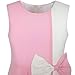 Sunny Fashion KY72 Girls Dress Color Block Contrast Bow Tie Pink White Party Size 5
