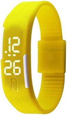 Glitter Led Digital Watches Jelly Black Wristwatch Magnet Lock Yellow