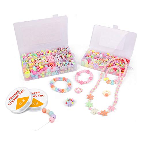 VGOODALL 10 Stück 0.8mm Elastisch Schmuckfaden, 100m Transparent Gummifaden Elastische Schnur für Perlenschmuck Armbänder Basteln