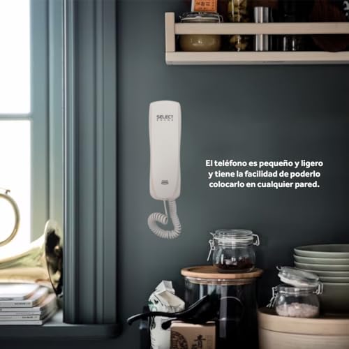 Select Sound | Teléfono Alámbrico Compacto para Montar en Pared con Cancelación De Ruido