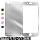 Silver iPhone 6 6S Electroplating Mirror Effect Anti Scratches GravydealsÂ® Fashion Premium Diamond Tempered Glass Screen Protector Film Decal Skin Sticker for Apple iPhone 6 6S 4.7 Inch