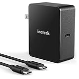 Inateck UCC1002BK 45W USB C Charger Travel PD Charger with Foldable Plug and Type C Cable for MacBook, black