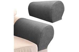 YOGSEY SXNING Stretch Armrest Covers Spandex Arm Covers for Chairs Couch Sofa Armchair Slipcovers for Recliner Sofa 2pcs (Grey)