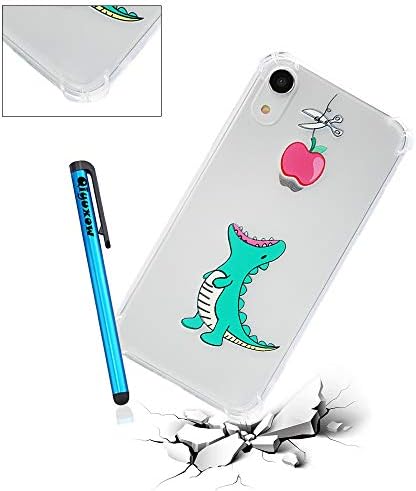 Qiyuxow Clear Case for iPhone XR, [Shockproof Series] Reinforced Corners TPU Bumper Case Back Protector Cover with Flowers Floral Printed for iPhone XR 6.1 inch 2018 (Cute Crocodile)