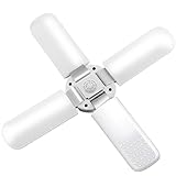 Intpro LED Garage Light, Deformable Garage Ceiling Light ,60W 6000LM E26/E27 Super Bright Bulb,6500K Daylight High Bay Light 