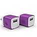 PowerJive USB AC Universal Travel Charger Adapter for iOS Devices, (2 Pack) - Purple