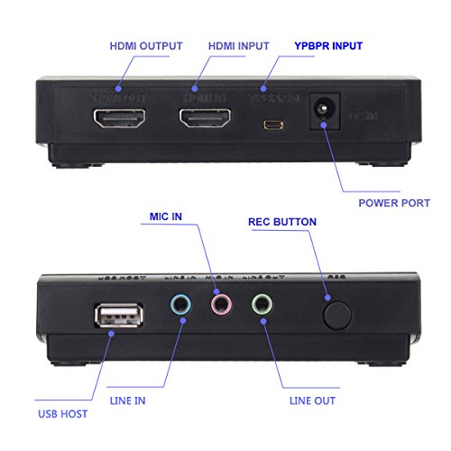 HopCentury HD Game Video Capture Box Card HDMI 1080P Recorder Device for Xbox One 360, Playstation PS4 PS3 PS2, Wii U Gameplay, PC