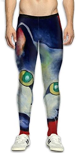 MSYGP Russian Blue Cat Compression Pants Men Crazy Tights Leggings Athletic Gym Tights For Men