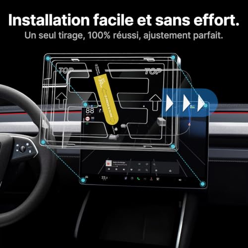 CYBERBEANS 16 inch + 8 inch screen protector for Tesla Model y Juniper 2026 | Tempered Glass Accessories Anti-Fingerprint, Bubble-Free, 9H Hardness, With Installation Kit