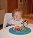 Silicone Kids Placemat with spoon, Food mat, Table Suction, Fits Most Highchair Trays, Dishwasher, Microwave Safe, FDA Approved BPA Free (Red)