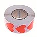 BCP 1-3/16 inches Red Color Heart Shape Paper Adhesive Labels/Stickers-1000pcs per roll