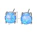 JunXin Three Color Round Cut Opal Stud Earring 7.5MM (Blue)