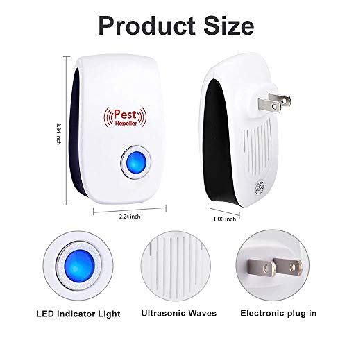Bocianelli Ultrasonic Pest Repeller 6 Packs Plug in Pest Control,Best Indoor Repellent for Children and Pets Safe, Electronic Pest Control, Mice, Bugs, Ants and Insects Repellent - Thumbnail 3