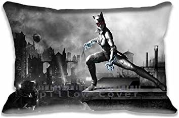 Batman Arkham City - Catwoman Night Chair Seat Back Office Cushion Cover Cotton Polyester Pillow Case Decorative Pillowcase Standard Pillow Sham 20 X 30Inch