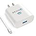 Quick Charge 2.0, JDB 18W Turbo USB Charger Travel Wall Charger for Galaxy S7 / S6 / S6+ / Edge, LG G4, HTC One M9, Sony Xperia Z5 / Z4 Tablet, iPhone and More (with 3Ft Micro USB Cable)-White