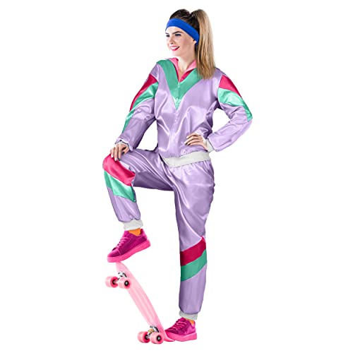 Premium Tracksuit 80s & 90s Retro I Assianzug I Costume I Gangster I Prolet I Bad Taste I Assi I Men I Women I Slogan I Carnival I Fasching (Purple I Green I Pink, L), Purple I Green I Pink, One size