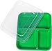 Table to Go 20-Pack Bento Lunch Boxes with Lids (3 Compartment/ 32 oz) | Microwaveable, Dishwasher & Freezer Safe Meal Prep Containers | Reusable Dish Set for Prepping, Portion Control & More (Green)