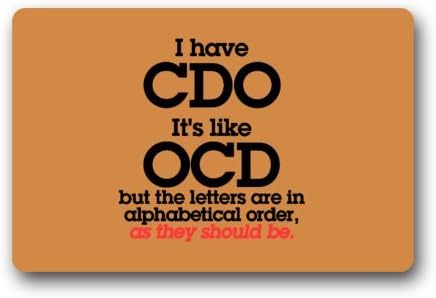 Home Fashions Rectangle Machine-washable Non-Slip Ship Funny OCD / CDO Spectrum Quotes Doormat, I Have Cdo. It's Like Ocd, But The Letters Are In Order Like They Should Be Painting Doormat Floor Mat - 23.6 x 15.7inches,3/16" Thickness- Stylish Door mat