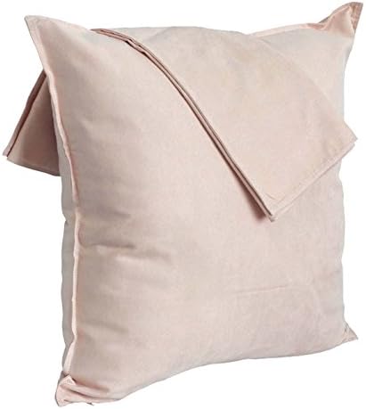 2-Pack Cushion Covers New Design Solid Color Comfortabal Faux Suede Baby Pink Decorative Throw Pillow Covers 18 x 18 inches Pillowcases for Sofa, Couch, Living Room, Bedroom, Car, Office Deocr