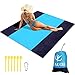 EAUOH Beach Blanket 6.8'x 6.5' Sand Proof Oversized Waterproof Family Beach Gear/Mat Foldable &Compact Machine Washable Quick Drying, Travel Pouch,6 Stakes&Loops and Carabiner