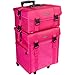 SHANY Soft Makeup Artist Rolling Trolley Cosmetic Case with Free Set of Mesh Bags, Summer Orchid