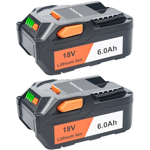 BOTKK 2Pack 6.0Ah Replacement for Ridgid 18V Battery Compatible with Ridgid Battery 18V R840087 R840083 R840086 R840085 R840084 AC840085 AC840086 AC840087P AC840089