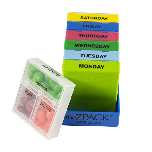 Borin-Halbich The 7Pack® 7 Day 3 Compartment Pill Organizer Dark Blue Tray (Made in the USA) - Thumbnail 3