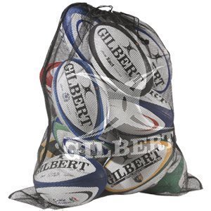 Gilbert Rugby Fine Mesh Ball Bag Matchball Carrier Supports 12 Balls