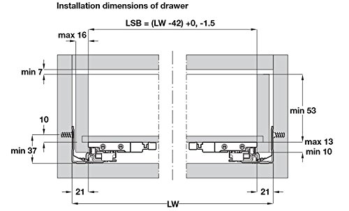 Concealed Dynapro Drawer Runners Full Extension 50kg 60kg
