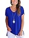 Womens Tshirts Vneck Plain T Shirts Short Sleeve Loose Tops Basic Tees Royal Blue 2XL
