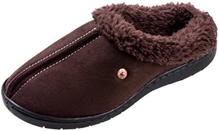 Beyond Boys Boys Stitched Faux Suede, Fleece Lined Clog Slippers Brown 5/6