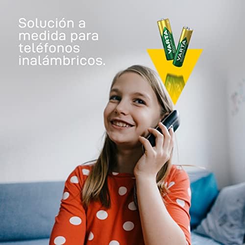 Pilhas AAA, recarregáveis, pack de 4, telemóvel Accu recarregável, bateria recarregável, 800 mAh Ni-MH, pronto a usar, telefone sem fios pronto