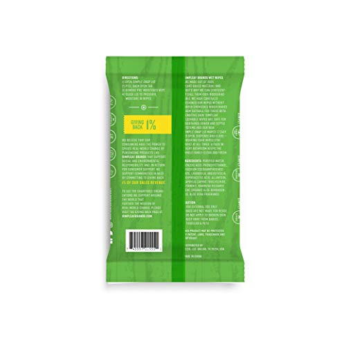 Simpleaf Flushable Wet Wipes | Eco- Friendly, Paraben & Alcohol Free | Hypoallergenic & Safe for Sensitive Skin | Soothing Aloe Vera & Vitamin E Formula | (25-Count) 4 Pack - Thumbnail 2