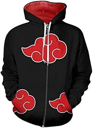 ROCK 4R 1 Unisex Naruto Kakashi Long Sleeve Full-Zip Bomber Jacket Hooded Varsity Jacket