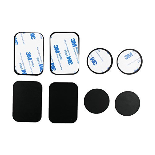 Magnetic Car Mount Metal Plate -Egrace Replacement Metal Plate kits For All Magnetic Car Mount Cellphone Holder Pack of 8 Get 4 Rectangle and 4 Round (pack8plateb)