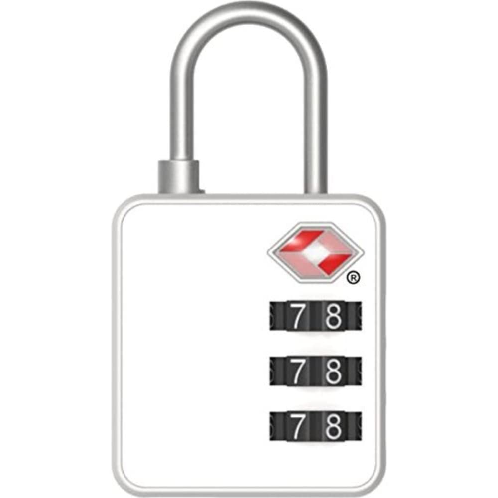 Stanley 3 Digit Whiteboard Padlock Luggage Lock, 6 cm, White
