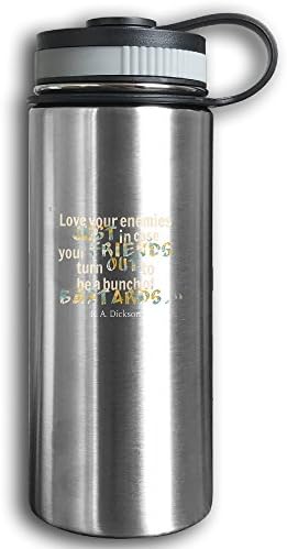 Artistic Word Stainless Steel Vacuum Funtainer Thermos Cup Unbreakable Simple Modern WOMEN Thermos Bottle For Hot And Cold Drinks Height 7.8 "diameter 2.9" 18.7oz