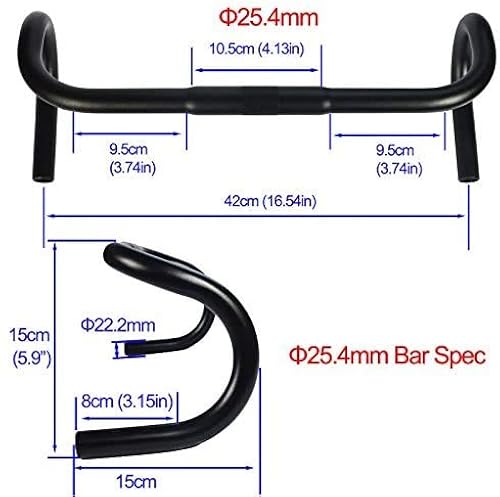Bicycle Handlebars 520mm Riser Handlebars - 25.4mm Aluminum Alloy For Cruiser & Fixed Gear Bikes (Silver) Retro Cruiser Bike Handlebars