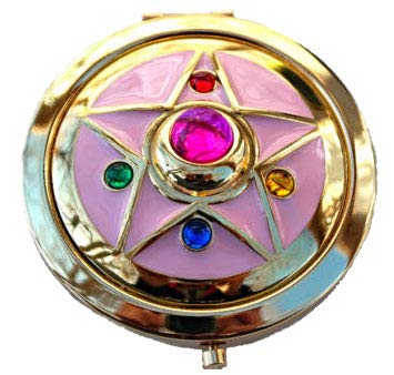 Sailor Moon Crystal Star Compact Brooch Locket Functional Cosplay Doll Prop Pink