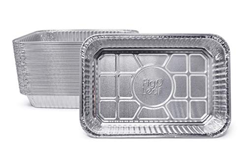 Fig & Leaf (105 Pack) Weber Grills Compatible 6415 Drip Pans l Size 7.5" x 5" x 1.7" l Aluminum Foil l 32 Gauge l Fit for Weber Q Grills, Spirit Gas Grills, Genesis and Genesis II LX 200 300 Series - Thumbnail 6