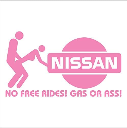 No Free Rides Decal for NISSAN 200 240 280 SX VERSA ARMADA MURANO ALTIMA 300ZX TURBO SENTRA SE-R 240 SX 350Z 240sz GT-R 350Z 370Z NISMO MAXIMA Pathfinder Titan Frontier Xterra (6", Light Pink)